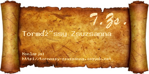 Tormássy Zsuzsanna névjegykártya