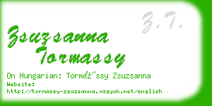 zsuzsanna tormassy business card